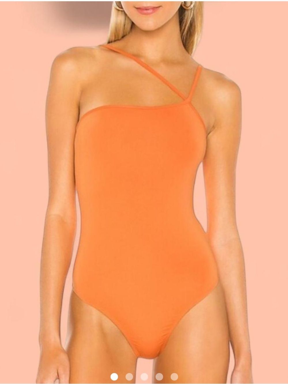 superdown Taryn Asymmetric Bodysuit Orange XS Revolve One Shoulder